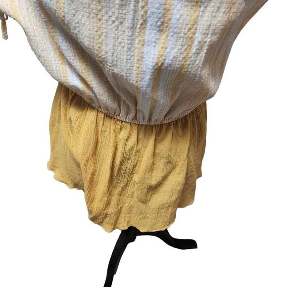 Andrée By Unit Medium Yellow White Cotton Top - Picture 10 of 11